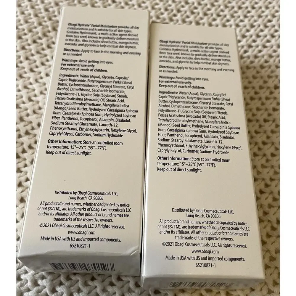 Obagi Hydrate Facial Moisturizer 1.7 oz NIB new sealed Lot Of 2